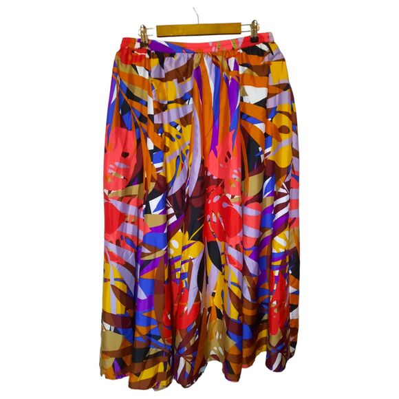 MIX NOUVEAU Size XL Retro Geometric Print Flare Skirt - Picture 1 of 4